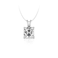 Asscher Cut Moissanite Classic Daily Wear Solitaire Pendant For Girl & Women