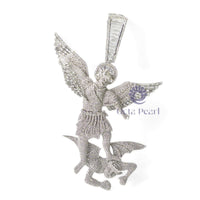 St Michael The Archangel With Micro Pave Set Cubic Zirconia Hip Hop 3D Pendant For Men