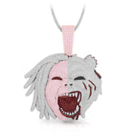 Stunning Half Man Half Beast Open Mouth Face Fully Iced Pave Set CZ Stone Men's Hip-Hop Pendant