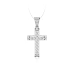 Round Cut Moissanite Tension Setting Christian Cross Pendant For Men & Women (1 6/7 TCW )