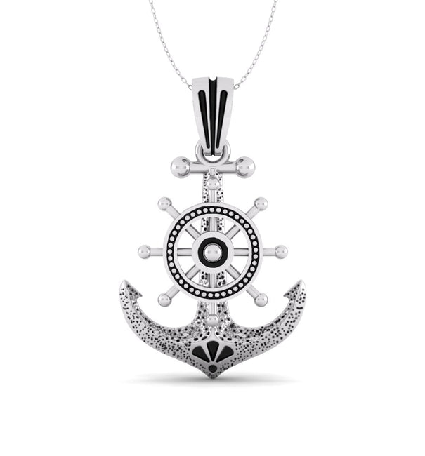 Men's Nautical Marine Anchor With Compass Without Chain Handmade Pendant