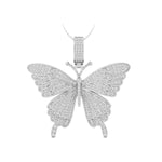 Round Cut Moissanite Butterfly Insect Without Chain Pendant For Party Wear (3 1/2 TCW)