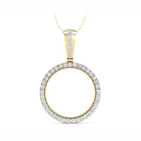 Men Or Women's Round Cut Moissanite Circle Coin Frame Pendant ( 1/2oz Troy Coin Holder)