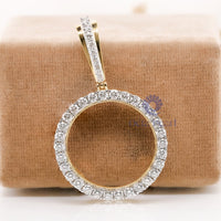 Round Cut Moissanite Coin Holder Pendant For Wedding Gift