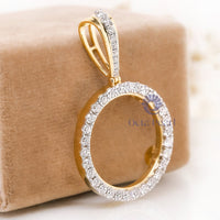 Round Cut Moissanite Gold Coin Frame 1oz Troy Pendant For Unisex