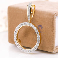 Round Cut Moissanite Gold Coin Frame 1oz Troy Pendant For Unisex