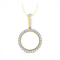 Round Cut Moissanite Coin Holder Pendant ( 1/4 Troy OZ Coin Holder)