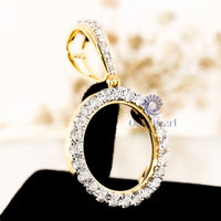 Round Cut Moissanite Gold Coin Frame 1oz Troy Pendant For Unisex