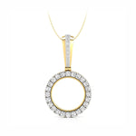 Coin Holder Round Cut Moissanite Circle Pendant For Any Occasion 1 3/5 TCW