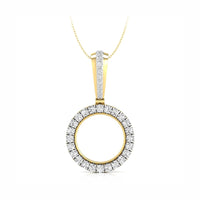 Coin Holder Round Cut Moissanite Circle Pendant For Any Occasion 1 3/5 TCW