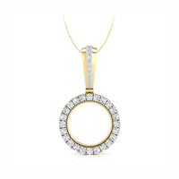 Coin Holder Round Cut Moissanite Circle Pendant For Any Occasion ( 1/10oz Troy Coin Pendant)