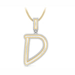 Men & Women's Round Or Baguette Cut CZ Stone Capital Initial 'D' Letter Charm Pendant