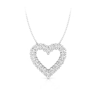 Round Cut Moissanite Heart Shape With Box Chain 925 Silver Valentine Gift Pendant Necklace