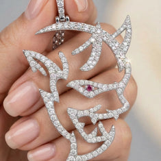 Moissanite Devil Face Hip Hop Pendant Iced Out CZ & Moissanite Charm - alternate view