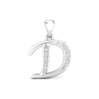 Silver pendant shaped like the letter 'D' with small stones monogram necklace
alphabet letter necklace