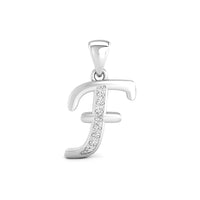 Silver pendant with letter 'F' 
delicate charm necklace
initial necklace for women