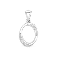 Silver pendant with small stones, custom name necklace, letter charm for layering, simple initial pendant