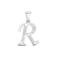 Silver pendant with letter 'R' , initial necklace gift idea, minimalist name jewelry