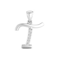Silver pendant with letter 'T' design , sentimental letter necklace, silver initial necklace