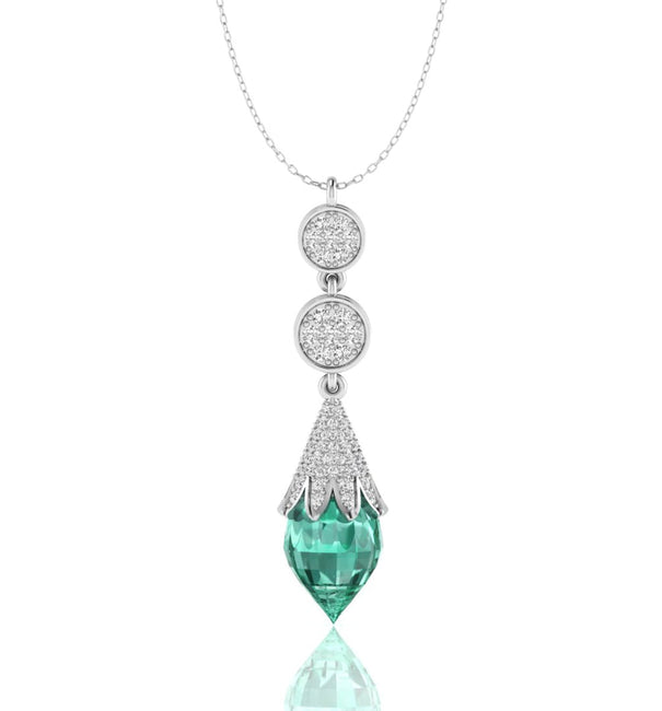 Moissanite Cluster Teardrop Necklace