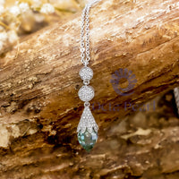 Moissanite Cluster Teardrop Necklace