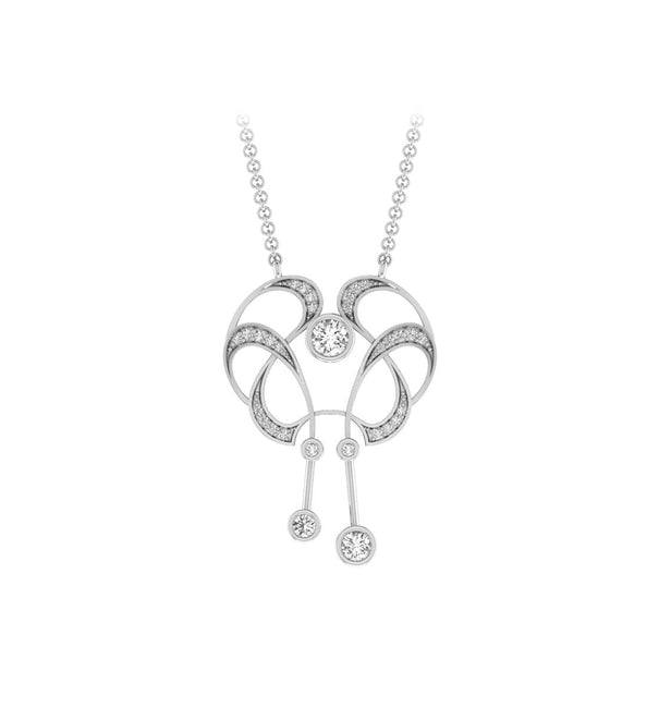 Round Cut Moissanite Victorian Art Deco Openwork Pendant Necklace