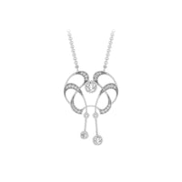Round Cut Moissanite Victorian Art Deco Openwork Pendant Necklace
