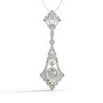 Round Cut Moissanite Antique Art Deco Wedding Necklace | Octapearl