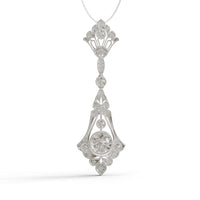 Round Cut Moissanite Antique Art Deco Wedding Necklace | Octapearl