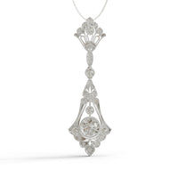 Round Cut Moissanite Antique Art Deco Wedding Necklace