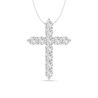 Round Moissanite Christian Cross Religious Pendant