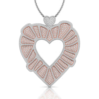 Elegant Pink CZ Stone Heart-Shaped Pendant - Perfect Valentine's Day Gift