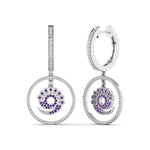 Women's Round CZ Stone Elegant Circle Earrings By Octapearl