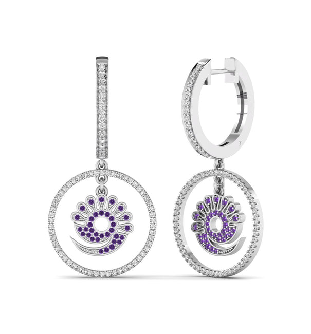 Women's Round CZ Stone Elegant Circle Earrings By Octapearl