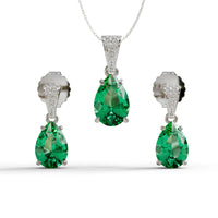 Green pear cut CZ gemstone pendant with matching earrings set, elegant and sparkling jewelry for women
green CZ pendant and earring set
pear cut CZ jewelry set
green gemstone pendant set
CZ earrings and necklace combo
emerald green CZ necklace set
green drop pendant with earrings
matching gemstone jewelry set
