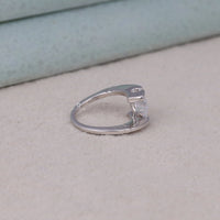  Tension Set Jewelry, Moissanite Tension Band, Sculptural Moissanite Ring, Edgy Engagement Ring