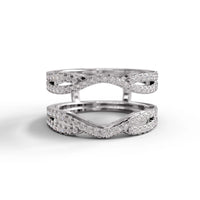 Double Wavy Pavé CZ Band Ring (Stacked Statement) | 925 Sterling Silver | US 5.75