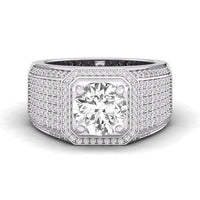 Men's Round Cut Moissanite Halo Ring