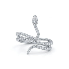 Snake Design Moissanite Wrap Ring for Women