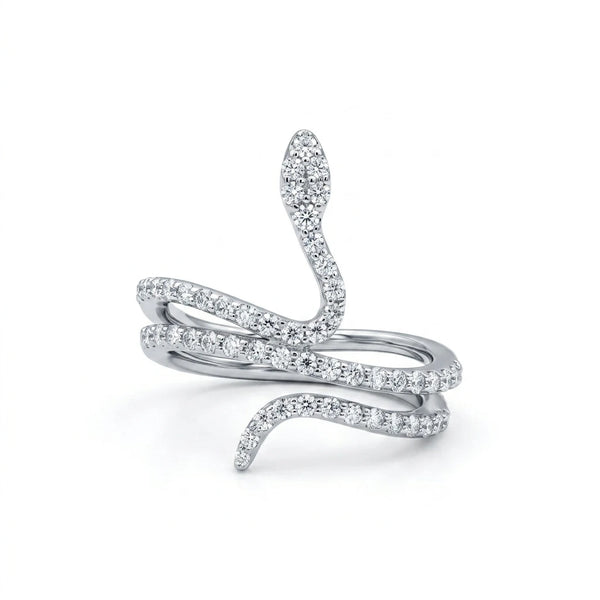 Snake Design Moissanite Wrap Ring for Women