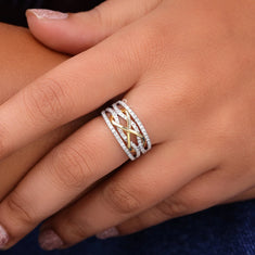 Round Moissanite Multi Row Infinity Engagement Ring For Women - alternate view