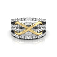 Round Moissanite Multi Row Infinity Engagement Ring For Women
