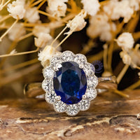 Oval sapphire engagement ring