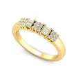 Round And Baguette Cut CZ Stone Half Eternity Stacking Wedding Band Ring