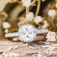 Filigree Inspire Cushion Cut Moissanite Promise Ring