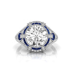 Round CZ Stone Milgrain Bezel Set Art Deco Vintage Look Ring