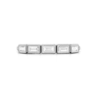 Baguette Cut CZ Five Stone Bezel Set Stacking Half Eternity Band Ring