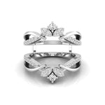 Round Moissanite Enhancer Guard Wedding Band