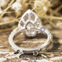 Pear Cut Moissanite Double Halo Wedding Anniversary Gift Ring (1 4/9 TCW)