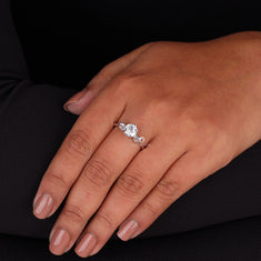 Round Moissanite Elephant Solitaire Birthday Gift Ring - alternate view